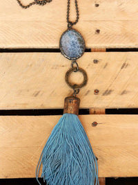 Thumbnail for Stuck In My Ways Blue Tassel Necklace