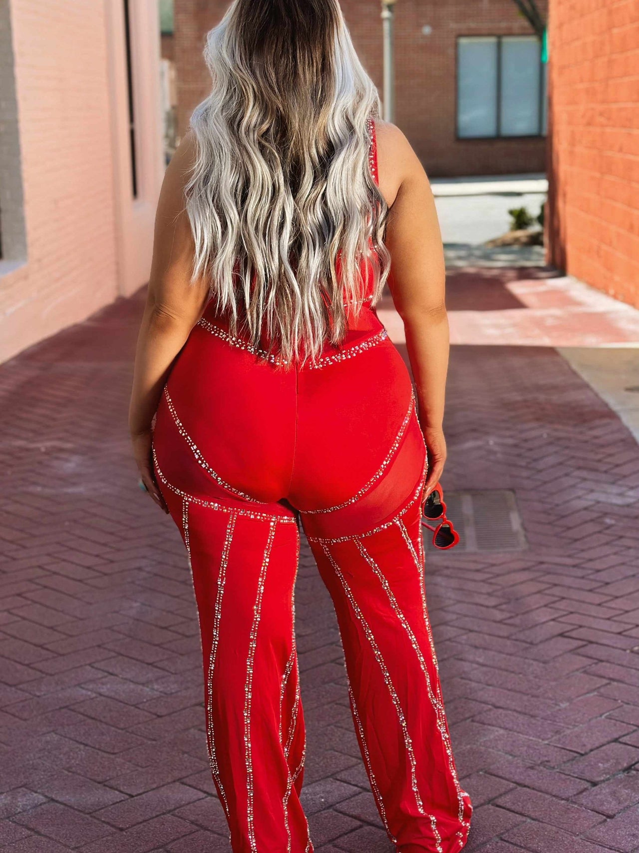 I See You Lookin Jumpsuit - Red