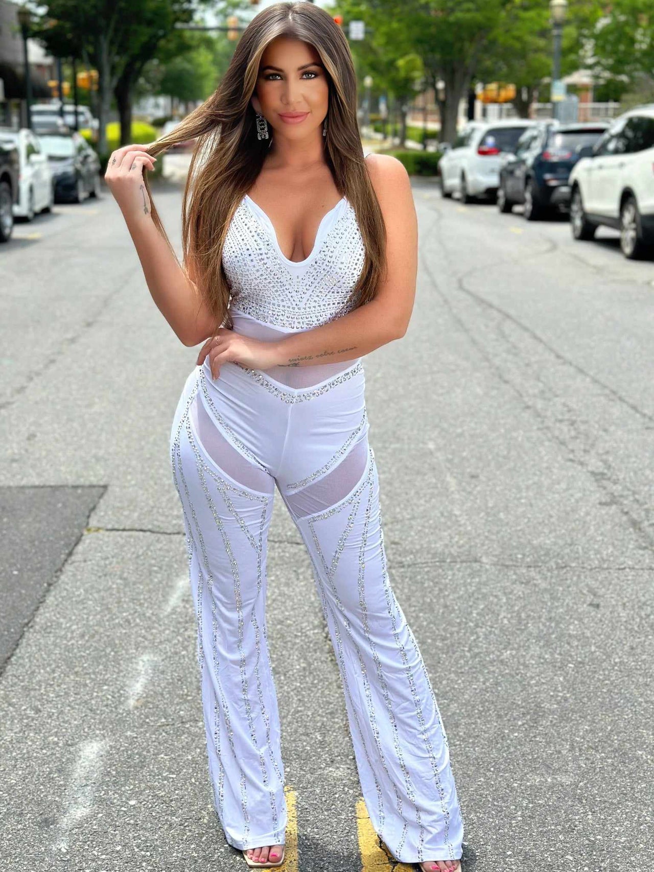 I See You Lookin Jumpsuit - White