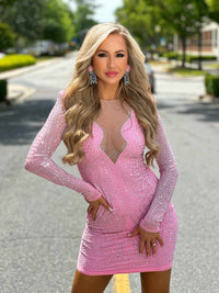 Thumbnail for Stop And Stare Party Dress - Pink