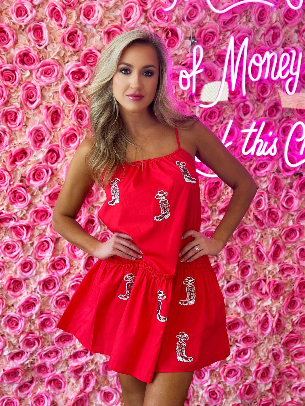 Boot Scootin Into Summer Dress - Red