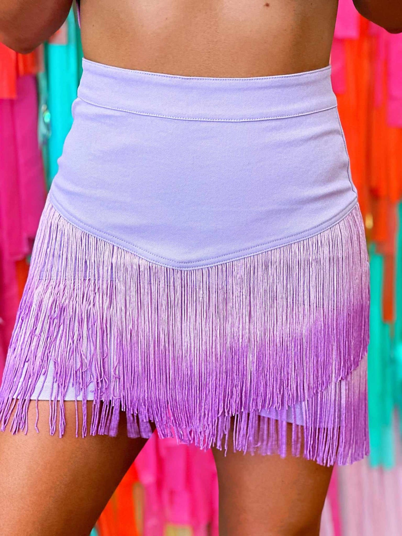 Moves To Make Fringe Skirt - Lavender