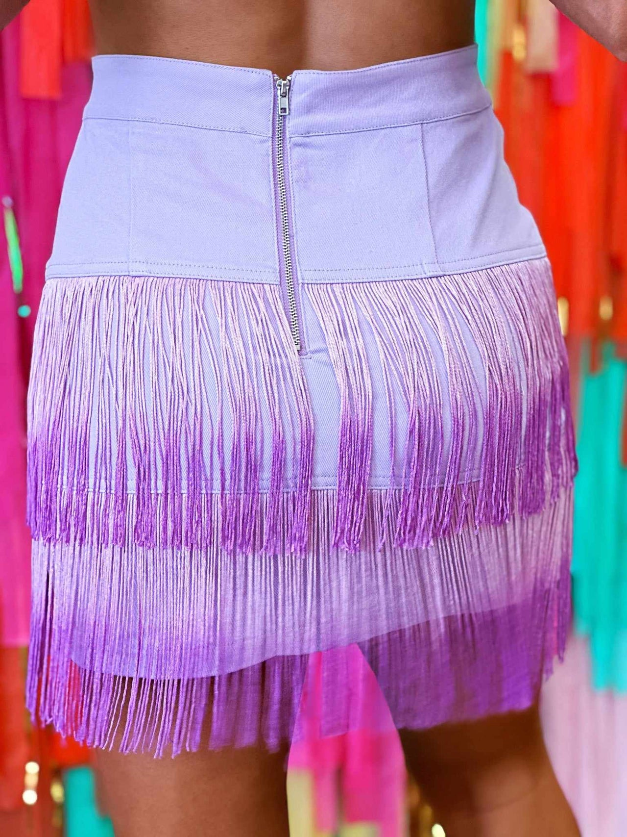 Moves To Make Fringe Skirt - Lavender