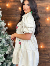 Thumbnail for Cheers To The Holidays Dress - Cream