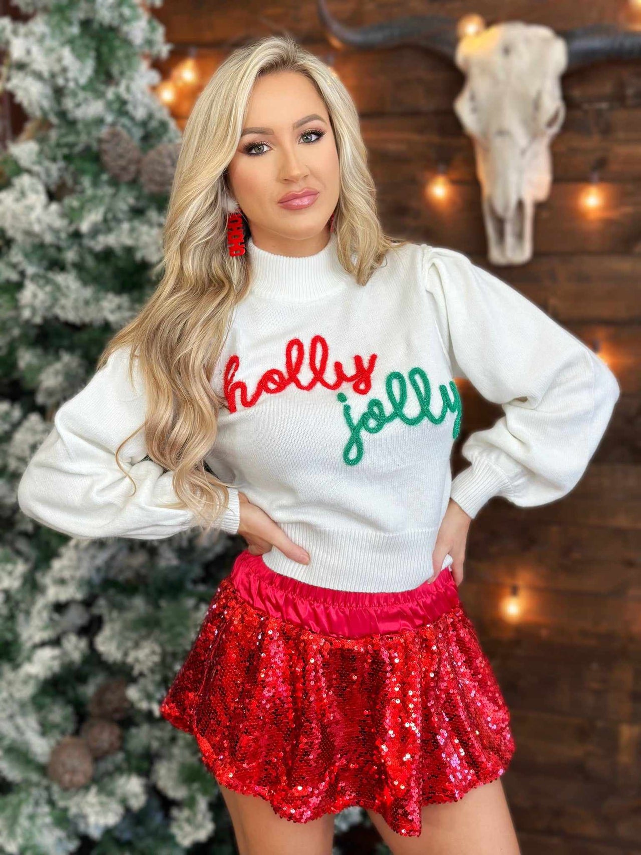 Holly Jolly Sweater - White