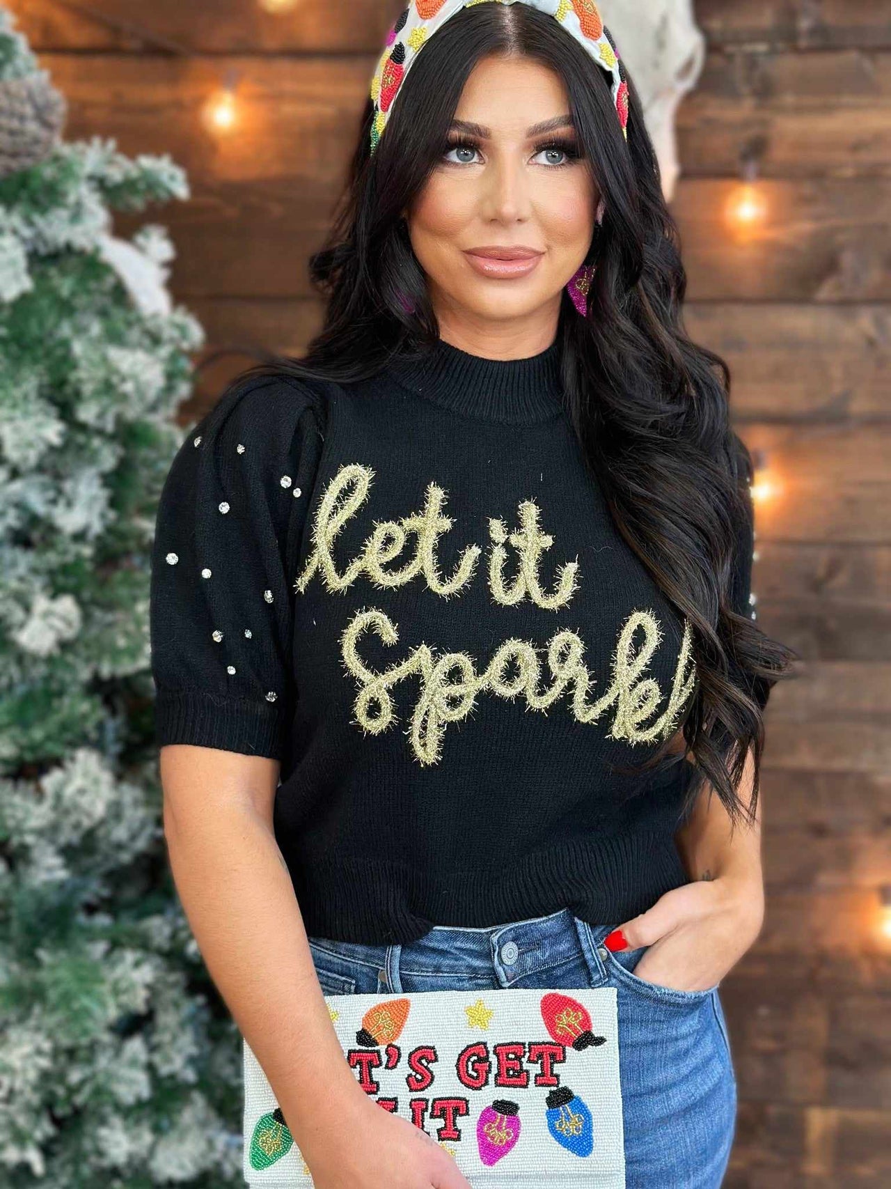 Let It Sparkle Sweater - Black