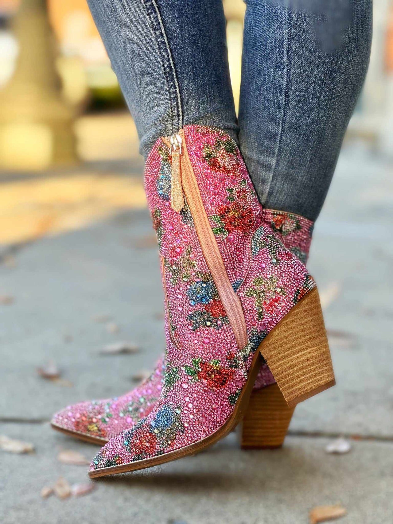 Pretty In Pink Floral Booties