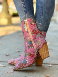 Thumbnail for Pretty In Pink Floral Booties