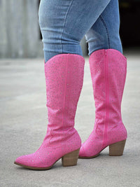 Thumbnail for wide calf pink cowgirl boots.
