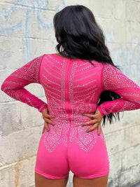 Thumbnail for Give Her That Romper - Neon Pink