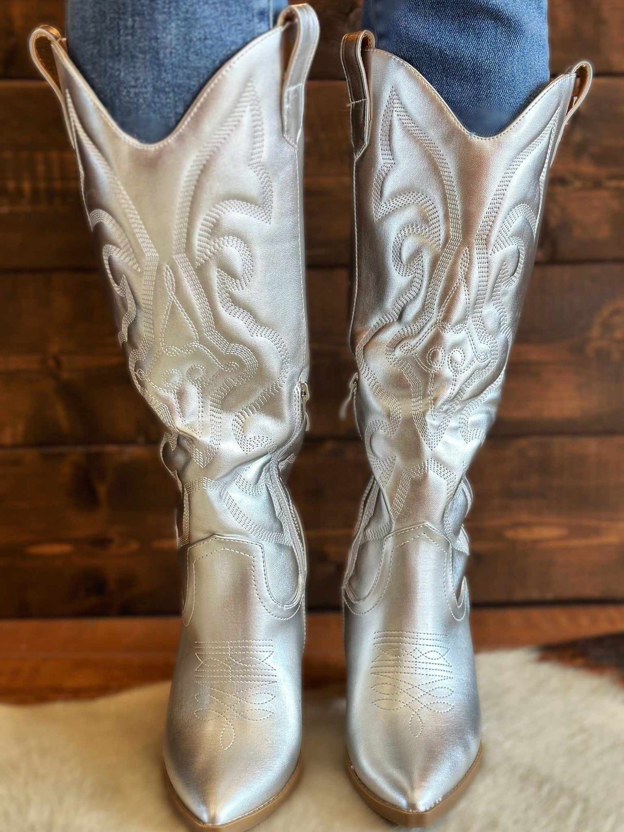 Arizona Western Boot - Silver