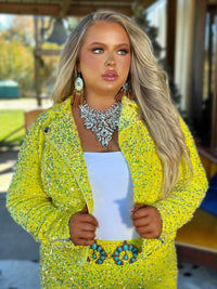 Thumbnail for Southern Belle Sequin Moto Jacket