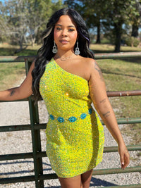Thumbnail for PREORDER Southern Belle One Shoulder Sequin Dress