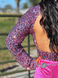 Thumbnail for Dazzling Daydream Sequin Crop Top