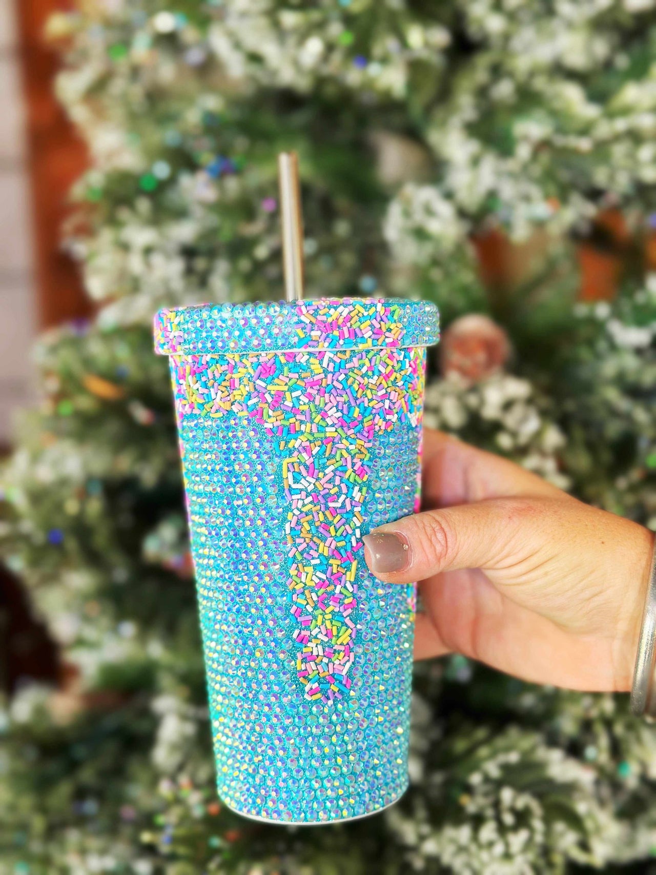 PREORDER Sippin' Bling Cup - Turquoise Sprinkles
