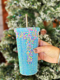 Thumbnail for PREORDER Sippin' Bling Cup - Turquoise Sprinkles