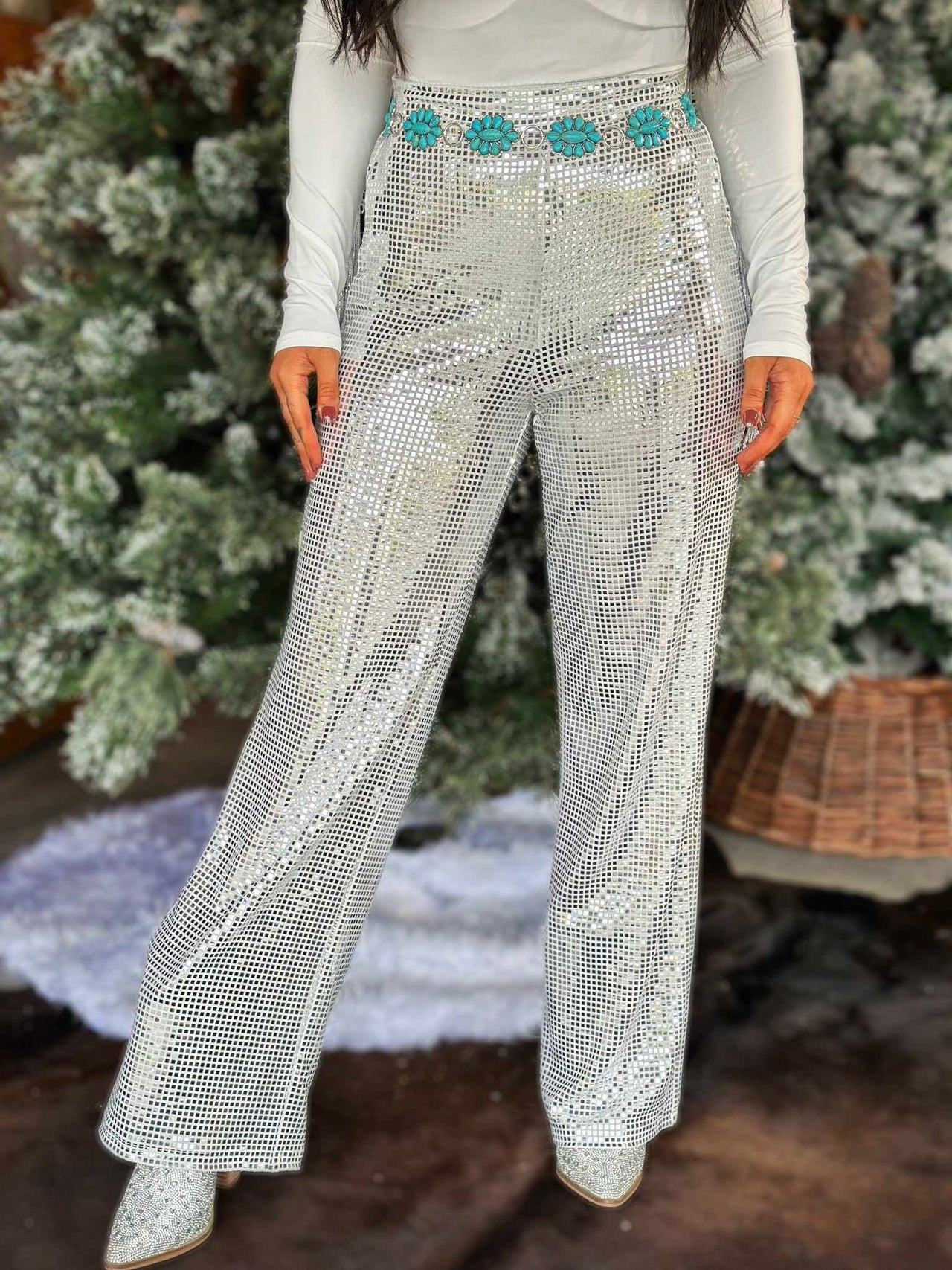 Back To The Future Flare Pants - Silver