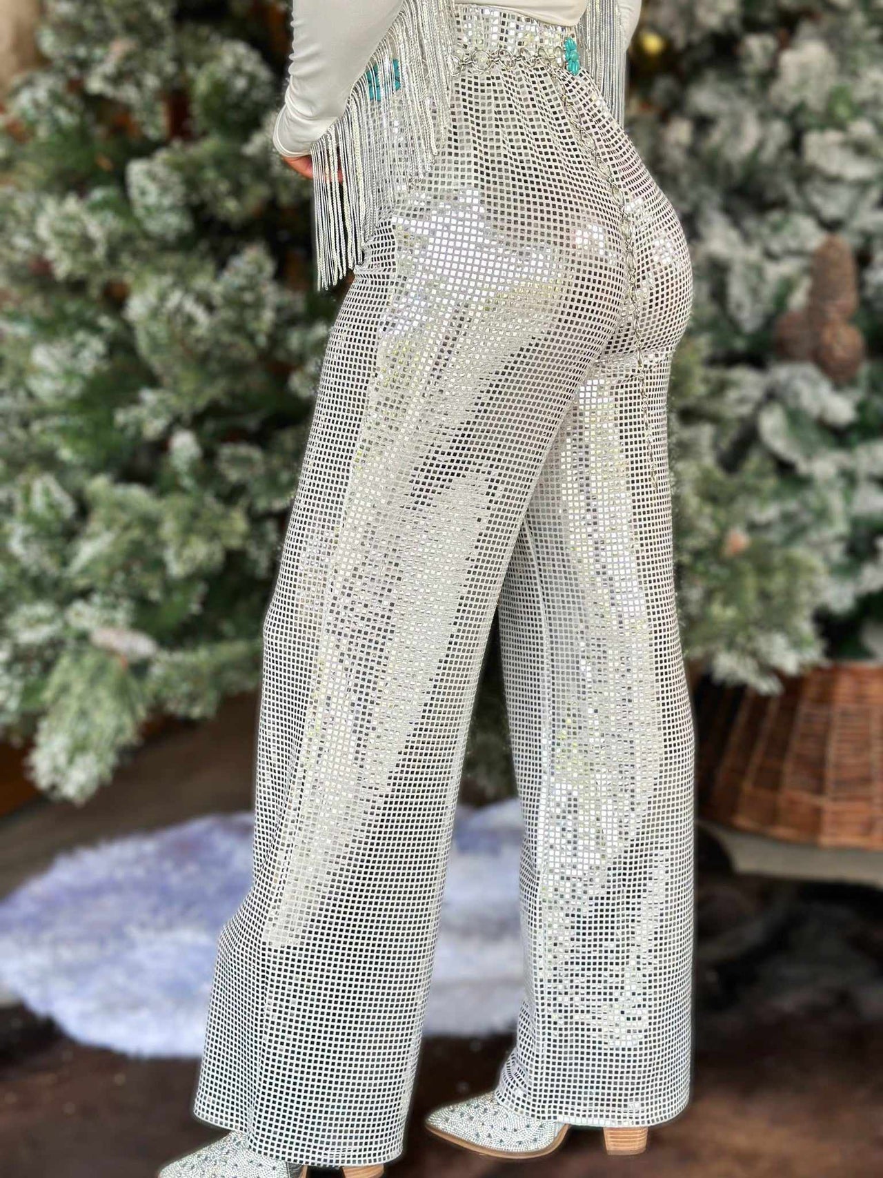 Back To The Future Flare Pants - Silver