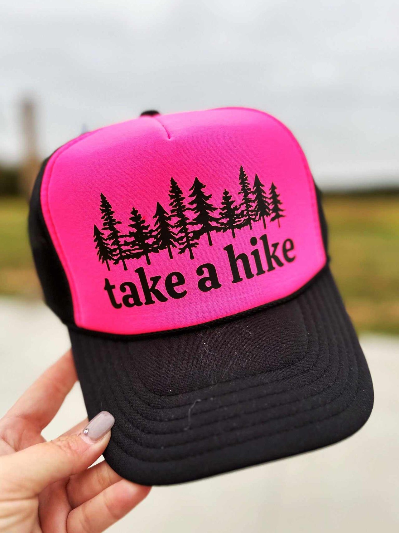 Take A Hike Hat - Pink and Black