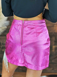 Thumbnail for Metallic pink mini skirt