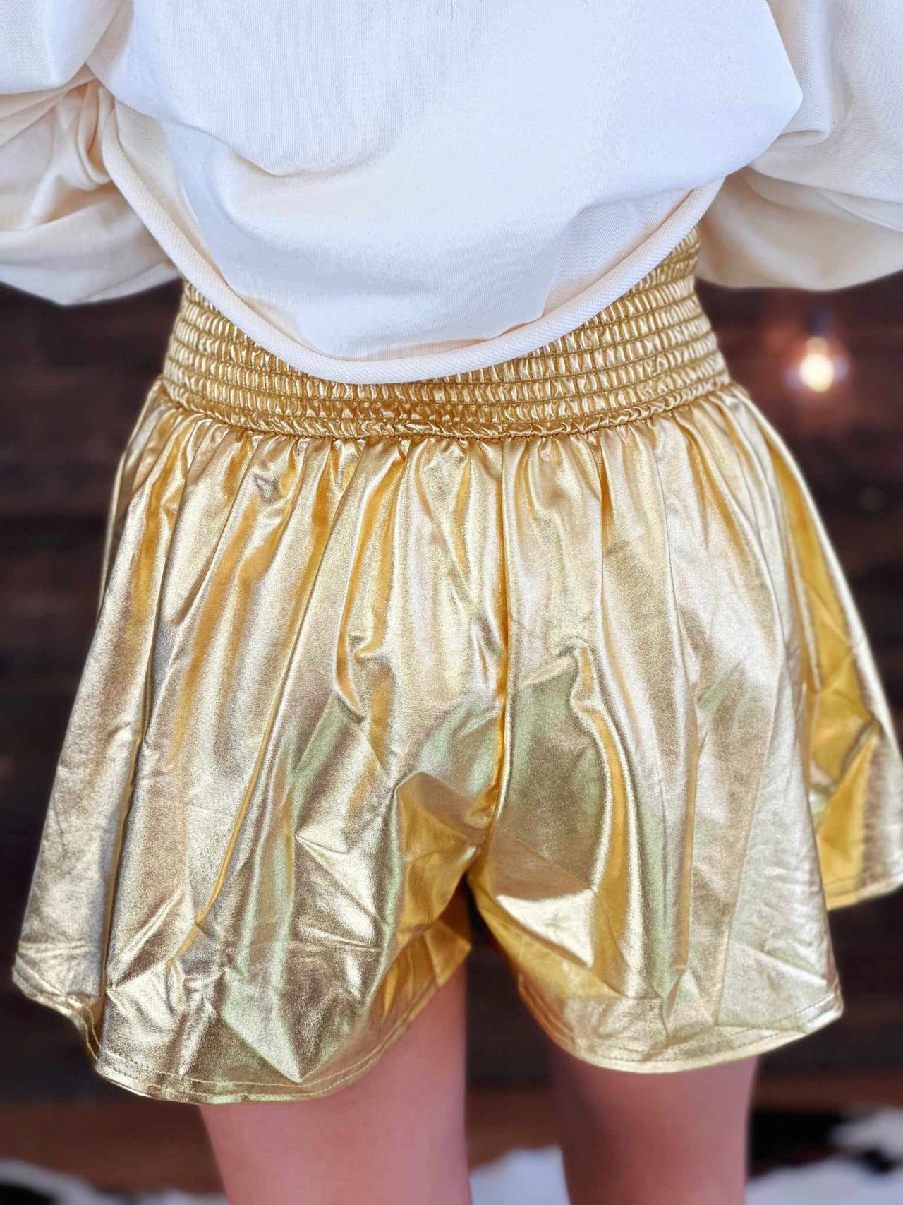 Gold soft shorts