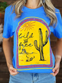 Thumbnail for Wild and Free T shirt - Blue