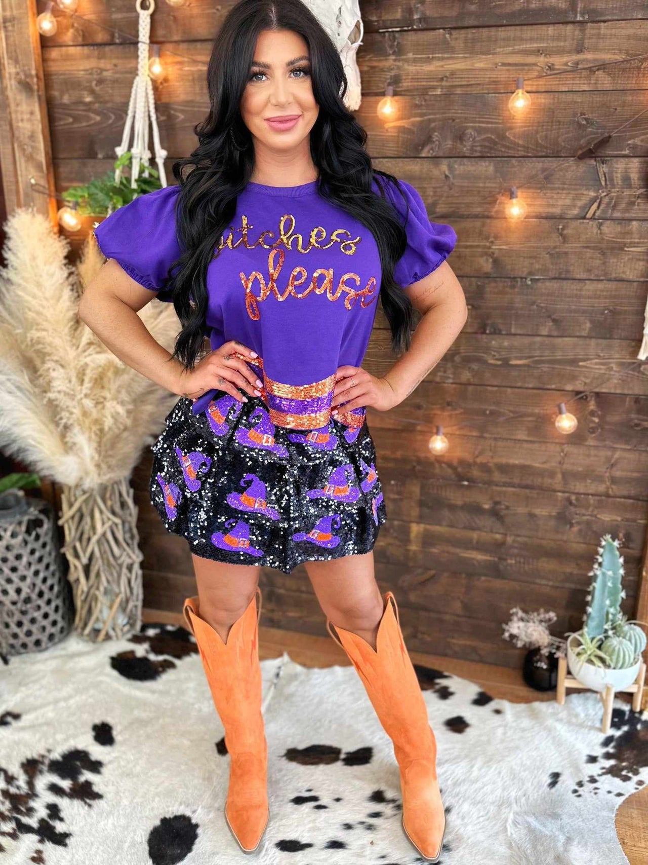 Witches Please Sequin Top