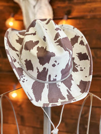 Thumbnail for Fast Livin Cowgirl Hat - Brown Cow
