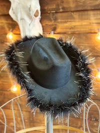 Thumbnail for Out Last Night Black Boa Cowgirl Hat