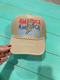 Thumbnail for America Bolt Trucker Hat - Cream