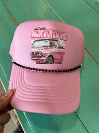Thumbnail for On His Way Trucker Hat - Baby Pink