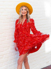 Thumbnail for Take Me There Dress - Red Floral
