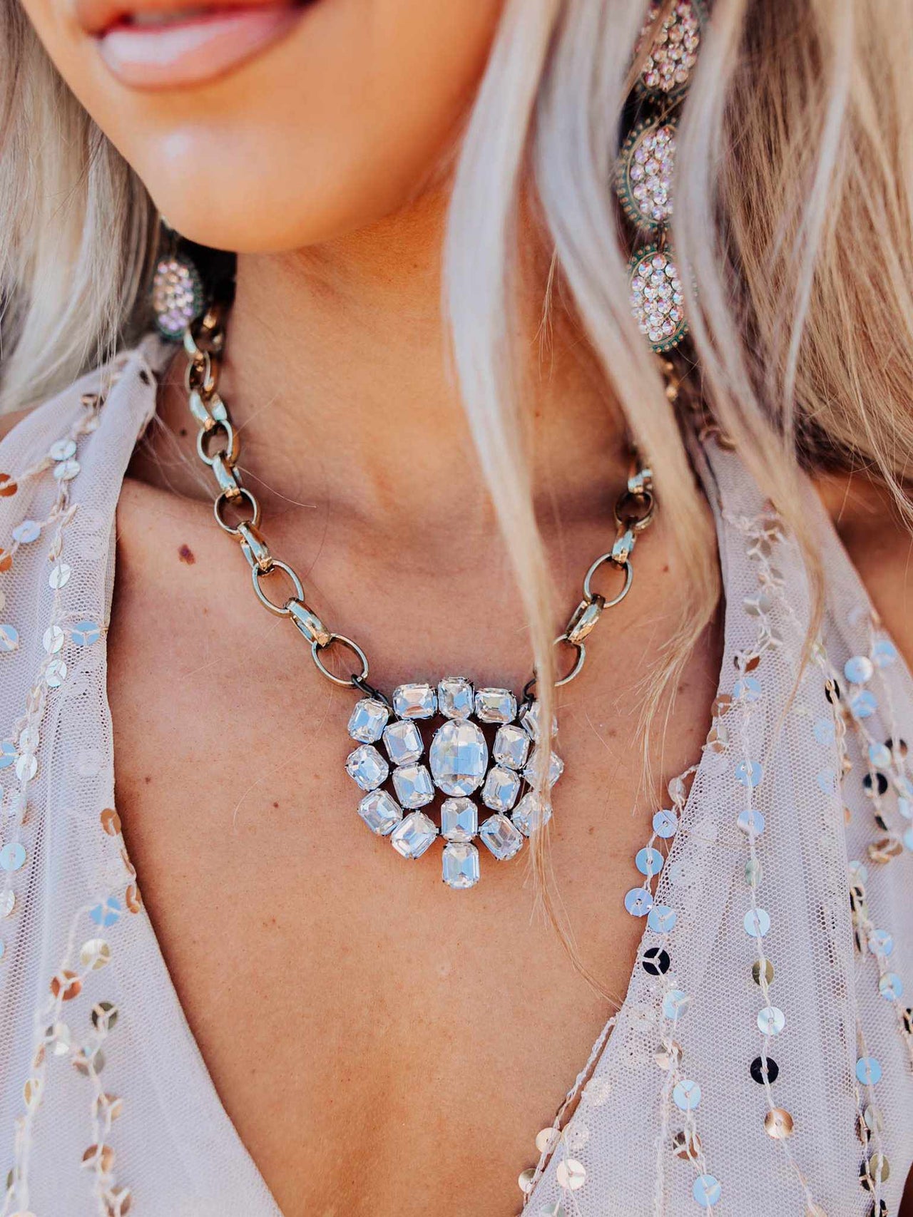 Looking Glass Crystal Choker-Necklaces-Southern Fried Chics