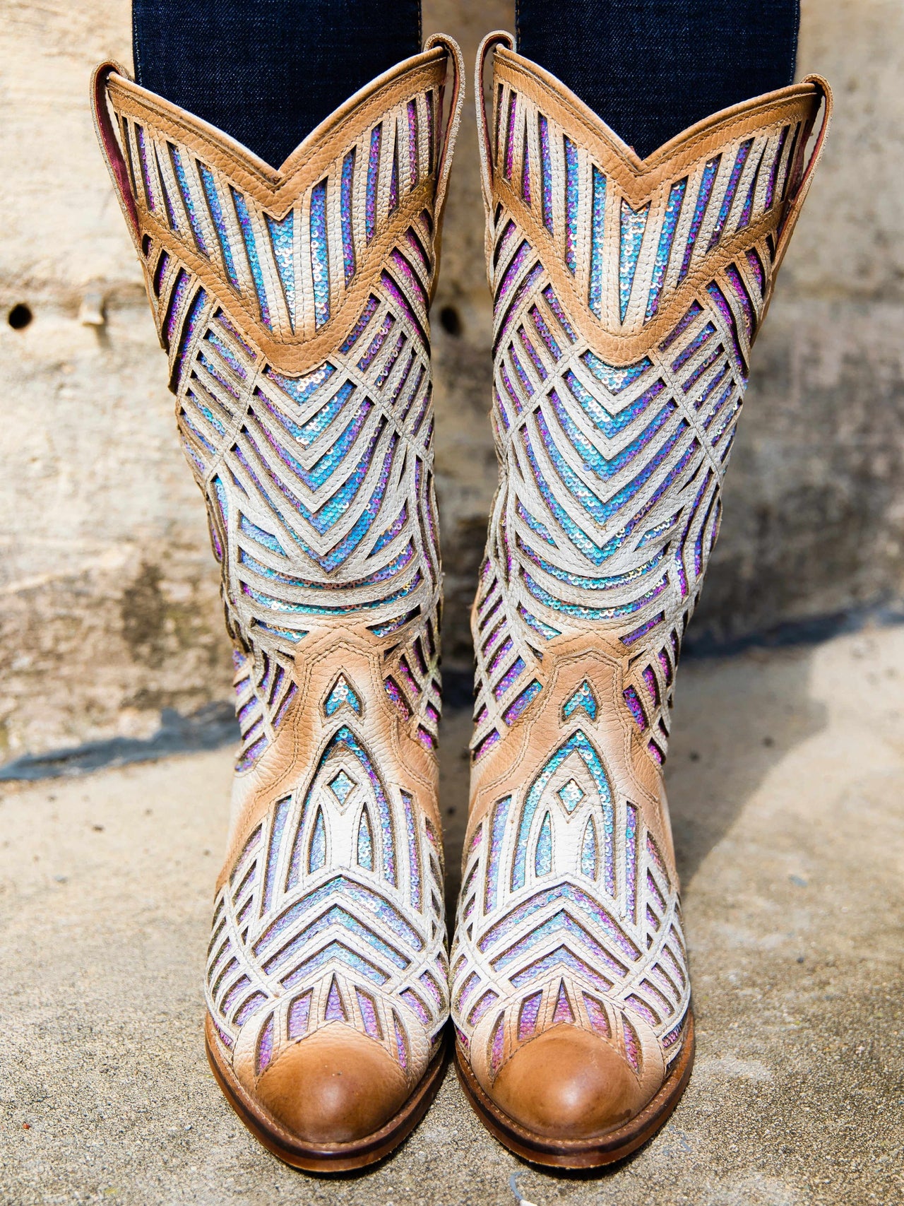 classic western sequin boots