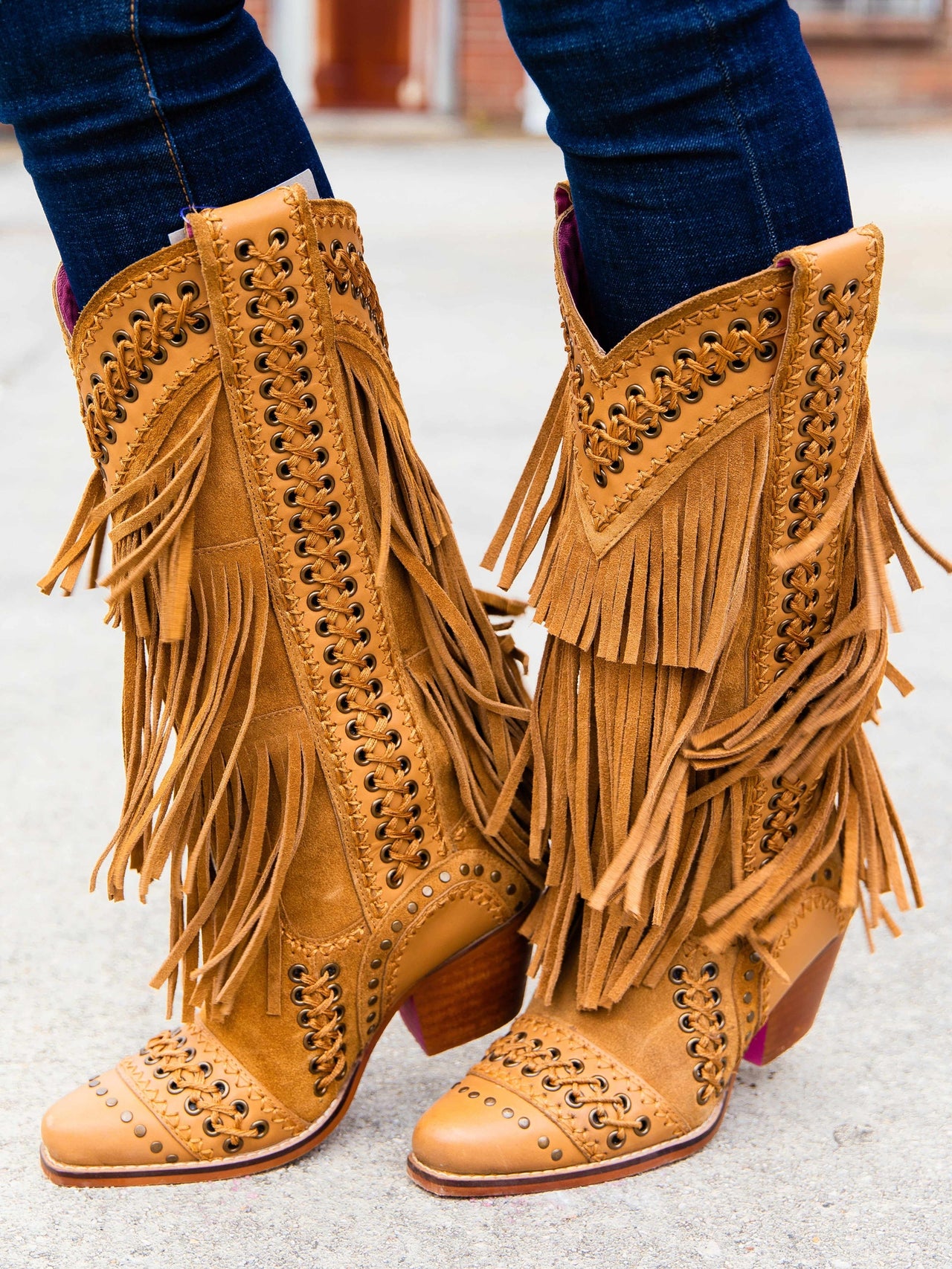 cowgirl boots suede fringe