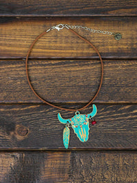 Thumbnail for Turquoise Steer Short Choker-Necklaces-Southern Fried Chics