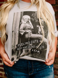 Thumbnail for Feelin Cute Tee - Silver-T-Shirts-Southern Fried Chics