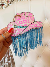 Thumbnail for Leopard Cowgirl Hat and Fringe Freshie