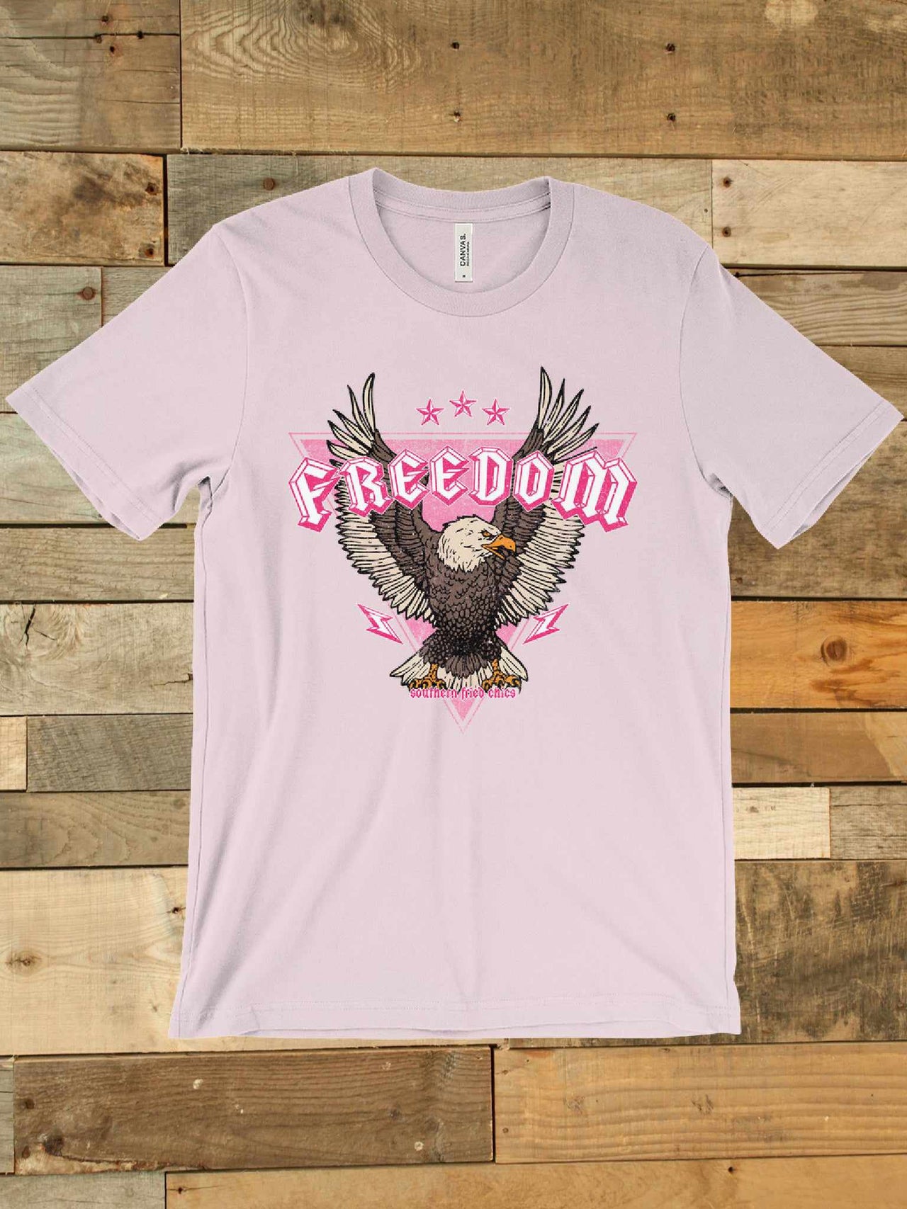 Freedom patriotic t-shirt with eagle graphic.