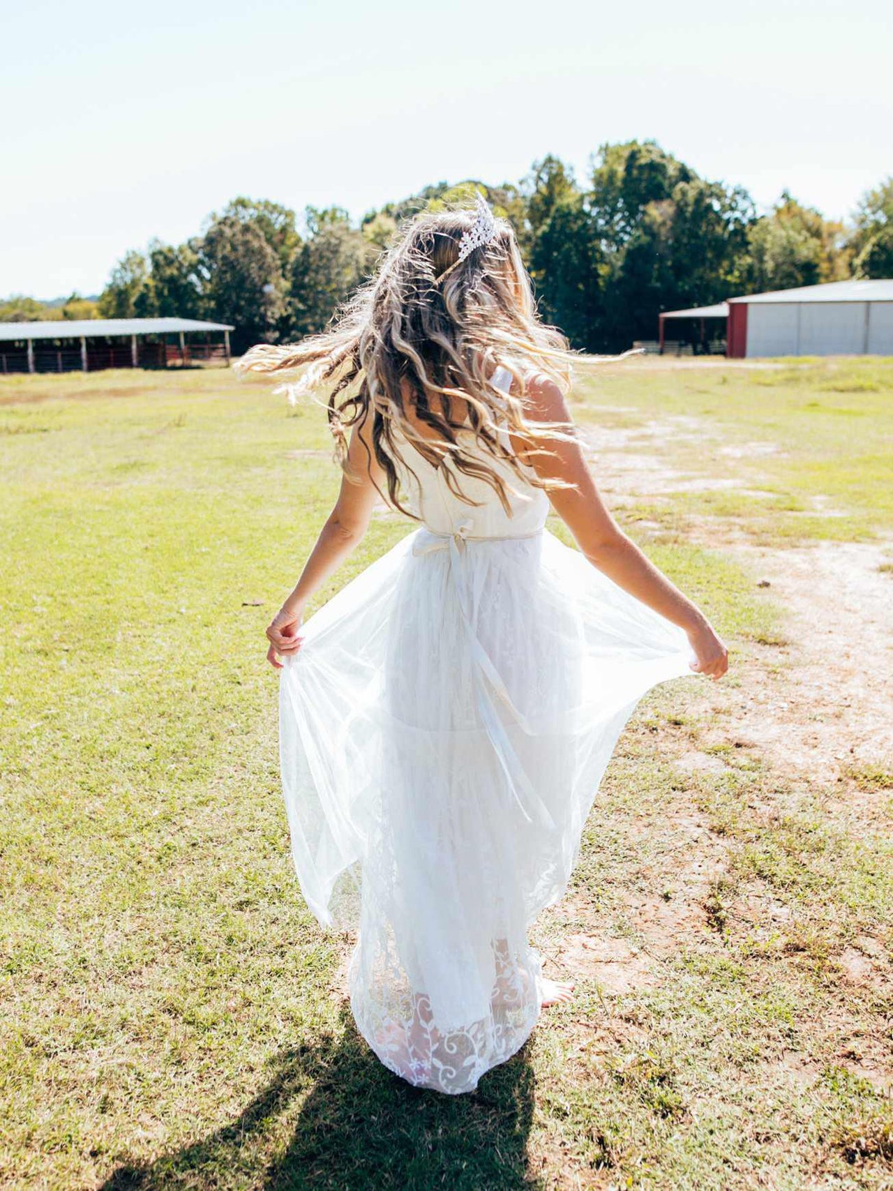 Bridal Lace Long Dress-Dresses-Southern Fried Chics