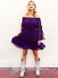 Thumbnail for Cheerful Wishes Dress - Purple-Dresses-Southern Fried Chics