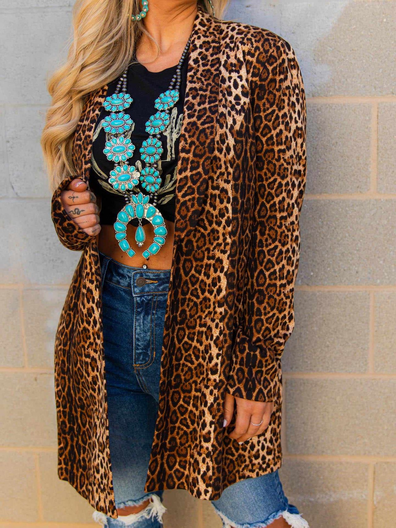 Leopard print blazer
