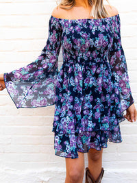 Thumbnail for Off shoulder floral western dress