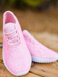 Thumbnail for Glitter Bomb Sneakers - Baby Pink