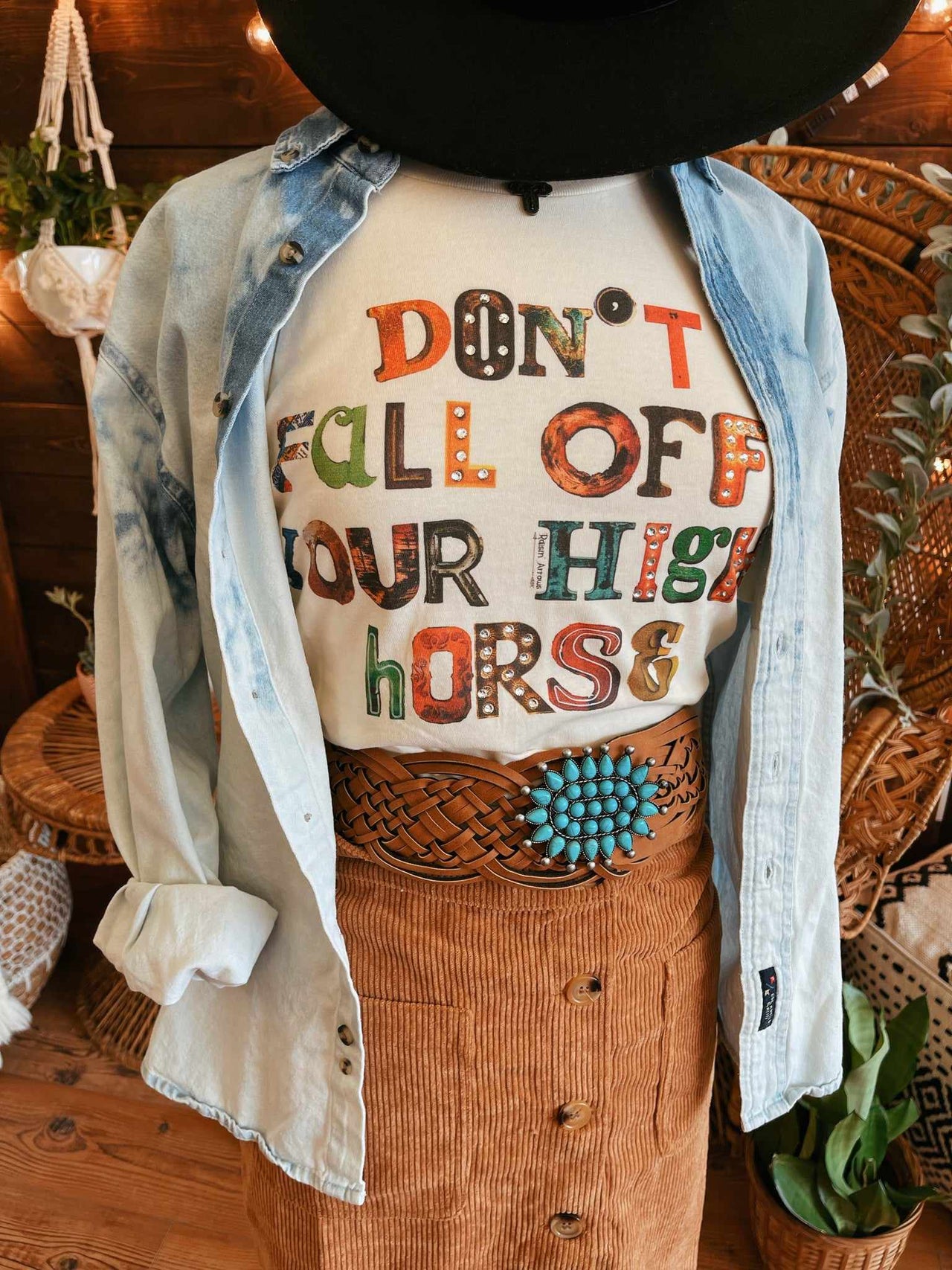 Dont Fall Off Your High Horse Tee-T Shirts-Southern Fried Chics