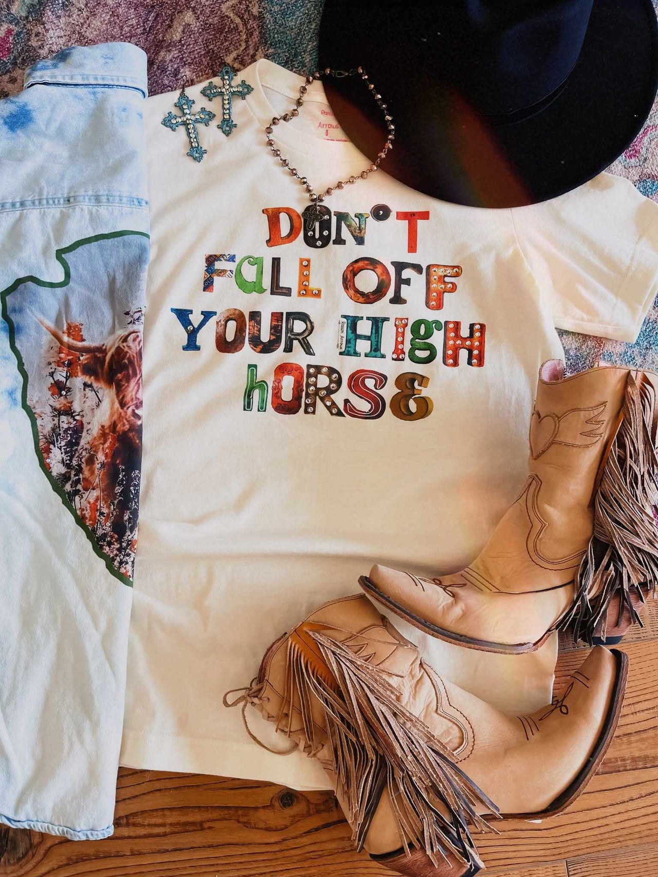 Dont Fall Off Your High Horse Tee-T Shirts-Southern Fried Chics