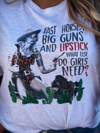 Thumbnail for Fast Horses Big Guns and Lipstick Tee-T Shirts-Southern Fried Chics