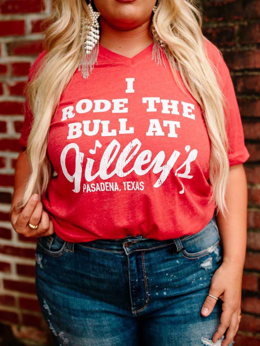 Gilleys V Neck Tee-T Shirts-Southern Fried Chics