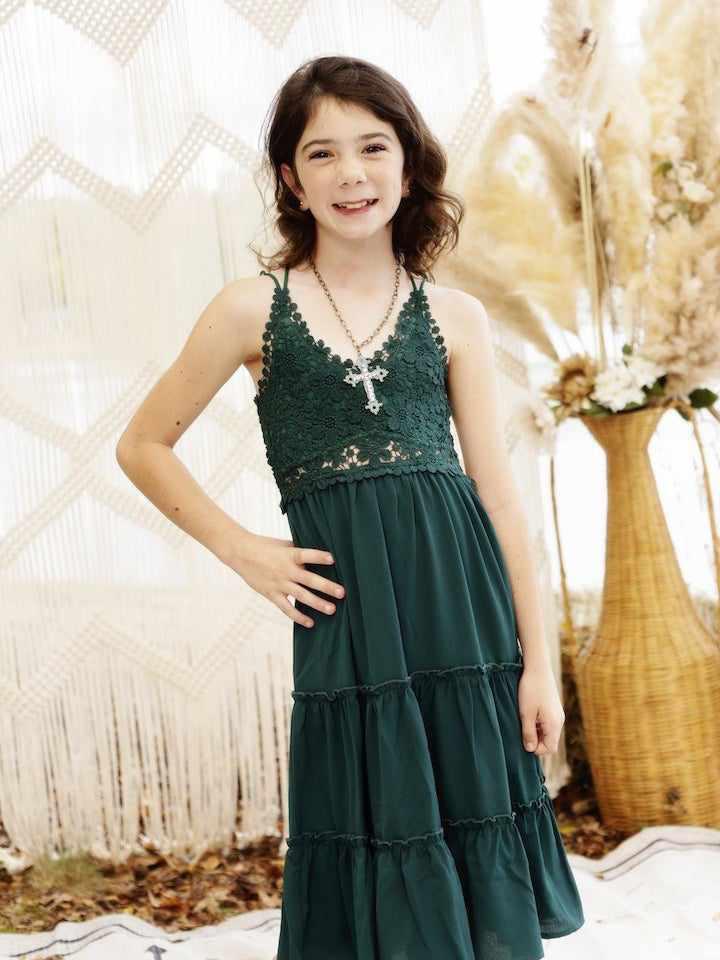 Girls Southbound Dress - Evergreen-Dresses-Southern Fried Chics