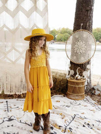 Thumbnail for Girls Southbound Dress - Mustard-Dresses-Southern Fried Chics